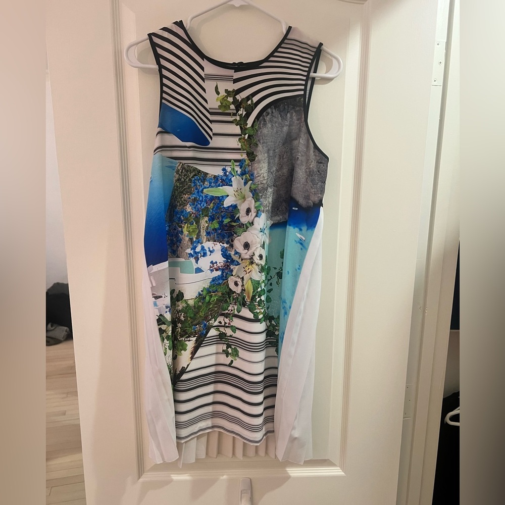 Clover Canyon Floral Striped Sleeveless Dress